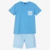 Il Gufo Boys Blue Cotton Shorts Set