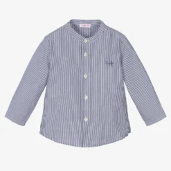 Il Gufo Boys Blue Striped Cotton Shirt