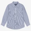 Il Gufo Boys Blue & White Striped Cotton Shirt