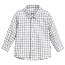 Il Gufo Boys Grey Check Cotton Shirt