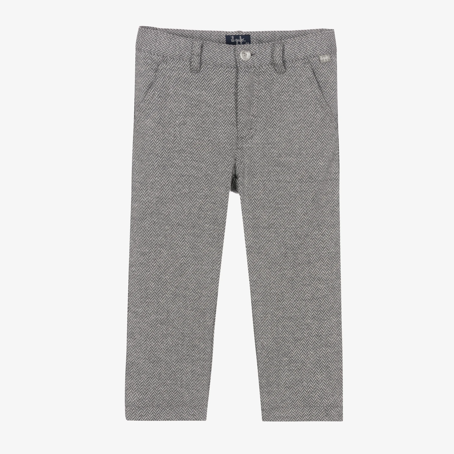 Il Gufo Boys Grey Herringbone Trousers 1 Il Gufo Boys Grey Herringbone Trousers