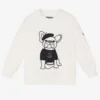 Il Gufo Boys Ivory Cotton Puppy Sweatshirt