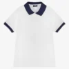 Il Gufo Boys Navy Blue Cotton Piqué Polo Shirt