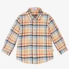 Il Gufo Boys Orange & Blue Check Shirt