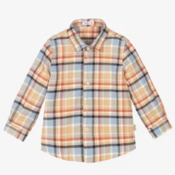 Il Gufo Boys Orange & Blue Check Shirt