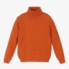 Il Gufo Orange Wool Roll Neck Sweater