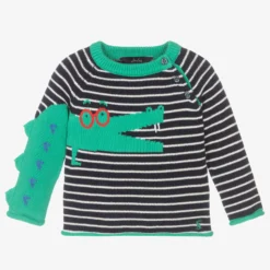 Joules Baby Boys Blue Crocodile Jumper