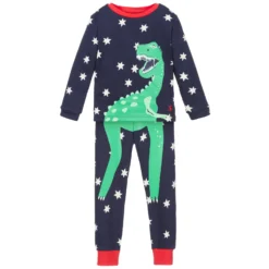 Joules Blue Cotton Dinosaur Pyjamas
