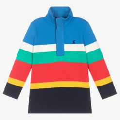Joules Boys Striped Cotton Zip-Up Top