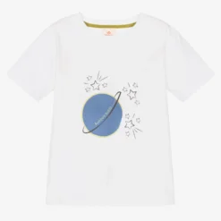 Joyday White Cotton Planet & Stars T-Shirt