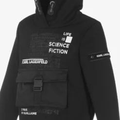 KARL LAGERFELD KIDS Boys Black Logo Hoodie -Outlet Little Gents Set Store karl lagerfeld kids boys black logo hoodie 468103 646c24ef8b9b4abc58dd4f03ccc37194cafaa0db