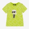 KARL LAGERFELD KIDS Boys Green Cotton Logo T-Shirt