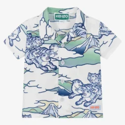 KENZO KIDS Baby Boys White & Blue Cotton Shirt