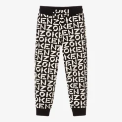 KENZO KIDS Black & White Logo Joggers