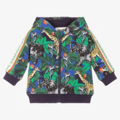 KENZO KIDS Blue & Green Jungle Zip-Up Top
