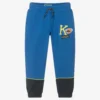 KENZO KIDS Boys Blue Cotton Logo Joggers