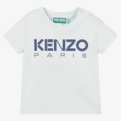 KENZO KIDS Boys Blue Cotton Logo T-Shirt