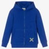 KENZO KIDS Boys Blue Cotton Zip-Up Top