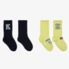 KENZO KIDS Boys Blue & Green Cotton Socks (2 Pack)