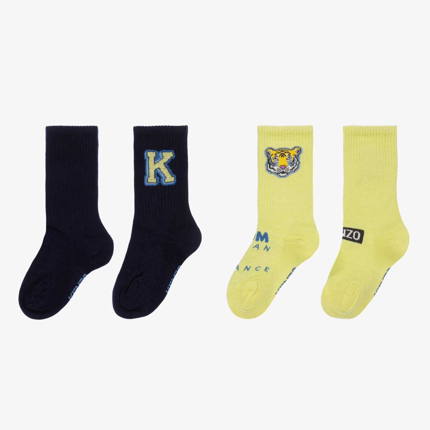 KENZO KIDS Boys Blue & Green Cotton Socks (2 Pack) 2 KENZO KIDS Boys Blue & Green Cotton Socks (2 Pack) - Image 2