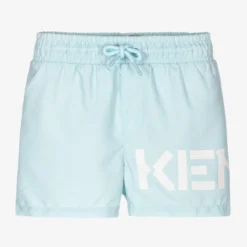 KENZO KIDS Boys Blue Logo Swim Shorts
