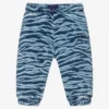 KENZO KIDS Boys Blue Tiger Stripes Logo Joggers