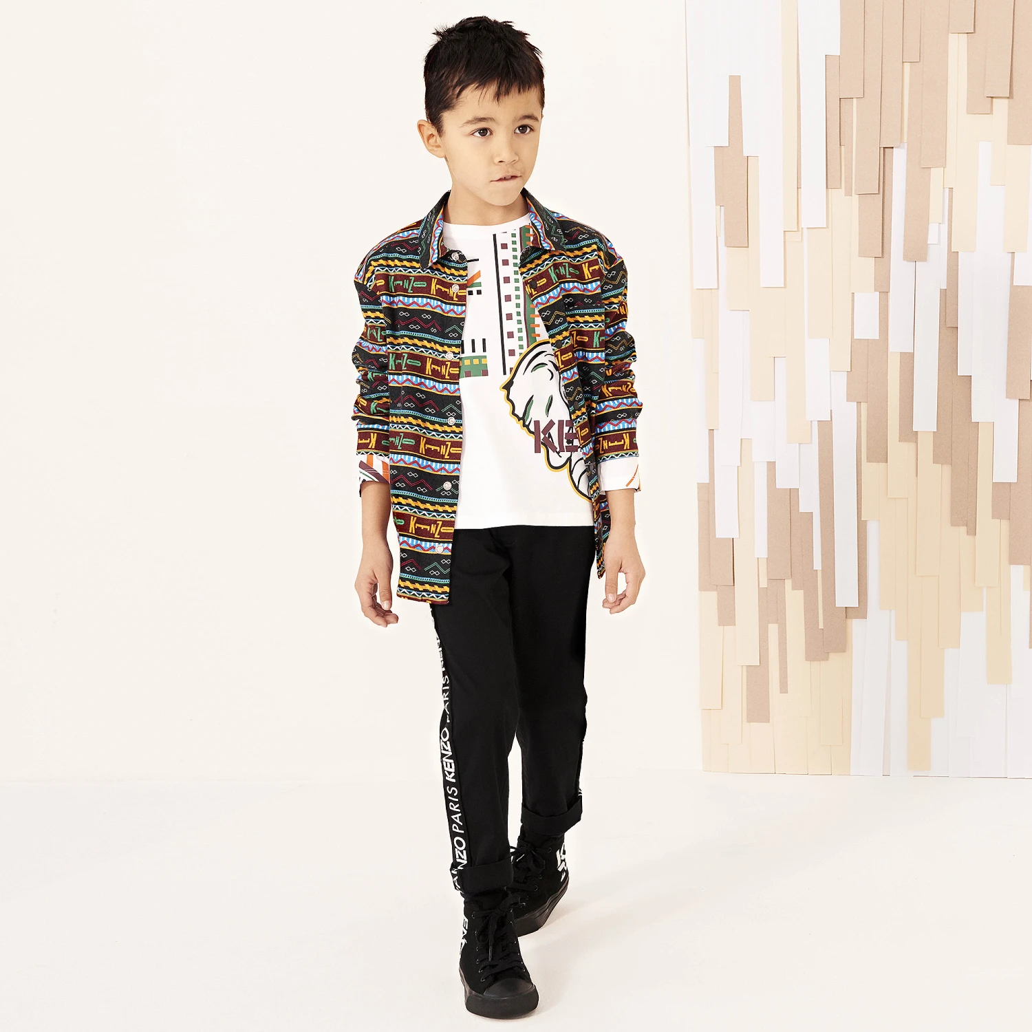 KENZO KIDS Boys Cotton Logo Shirt 2 KENZO KIDS Boys Cotton Logo Shirt - Image 2