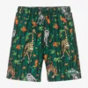 KENZO KIDS Boys Green Bamboo Print Swim Shorts