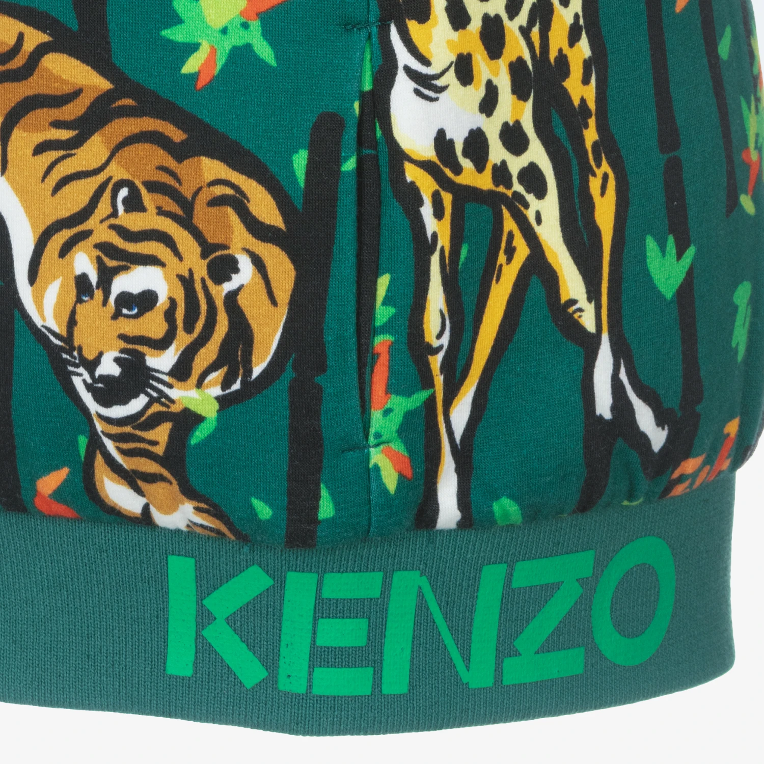 KENZO KIDS Boys Green Bamboo Print Zip-Up Top 3 KENZO KIDS Boys Green Bamboo Print Zip-Up Top - Image 3
