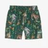 KENZO KIDS Boys Green Bamboo Tiger Swim Shorts