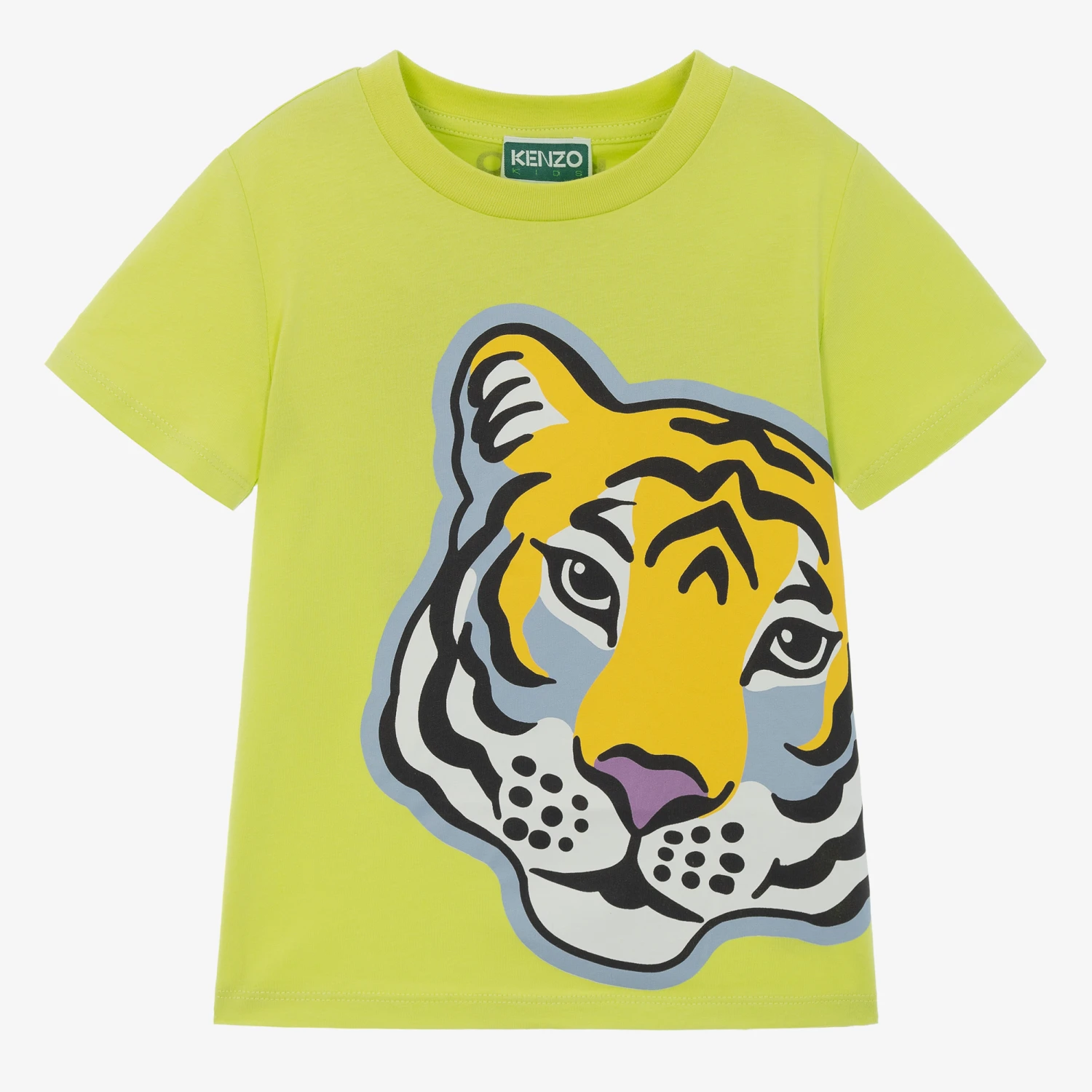 KENZO KIDS Boys Green Cotton Tiger T-Shirt 1 KENZO KIDS Boys Green Cotton Tiger T-Shirt