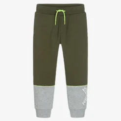 KENZO KIDS Boys Green Logo Joggers