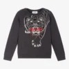 KENZO KIDS Boys Grey Cotton Tiger Sweater