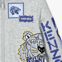KENZO KIDS Boys Grey Logo Zip-Up Hoodie -Outlet Little Gents Set Store kenzo kids boys grey logo zip up hoodie 406186 ca3d0ed08053b903a736aafa432e8be38758e89d