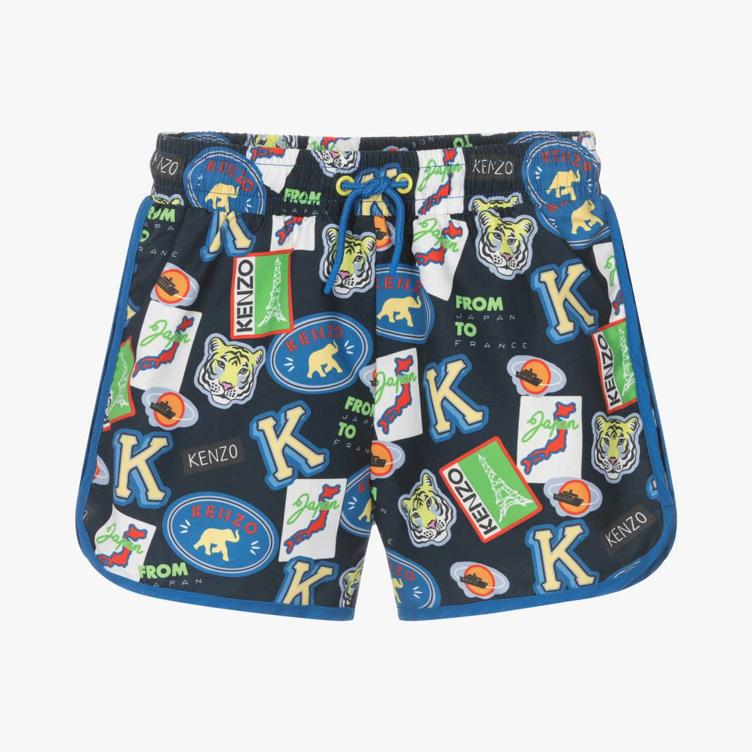 KENZO KIDS Boys Navy Blue Logo Swim Shorts 1 KENZO KIDS Boys Navy Blue Logo Swim Shorts