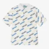 KENZO KIDS Boys White Cotton Logo Polo Shirt