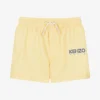 KENZO KIDS Boys Yellow Logo Swim Shorts