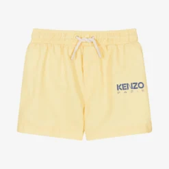 KENZO KIDS Boys Yellow Logo Swim Shorts
