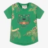 KENZO KIDS Green Cotton Tiger T-Shirt