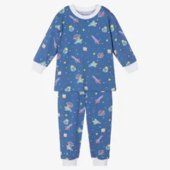 Kissy Kissy Blue Pima Cotton Space Pyjamas