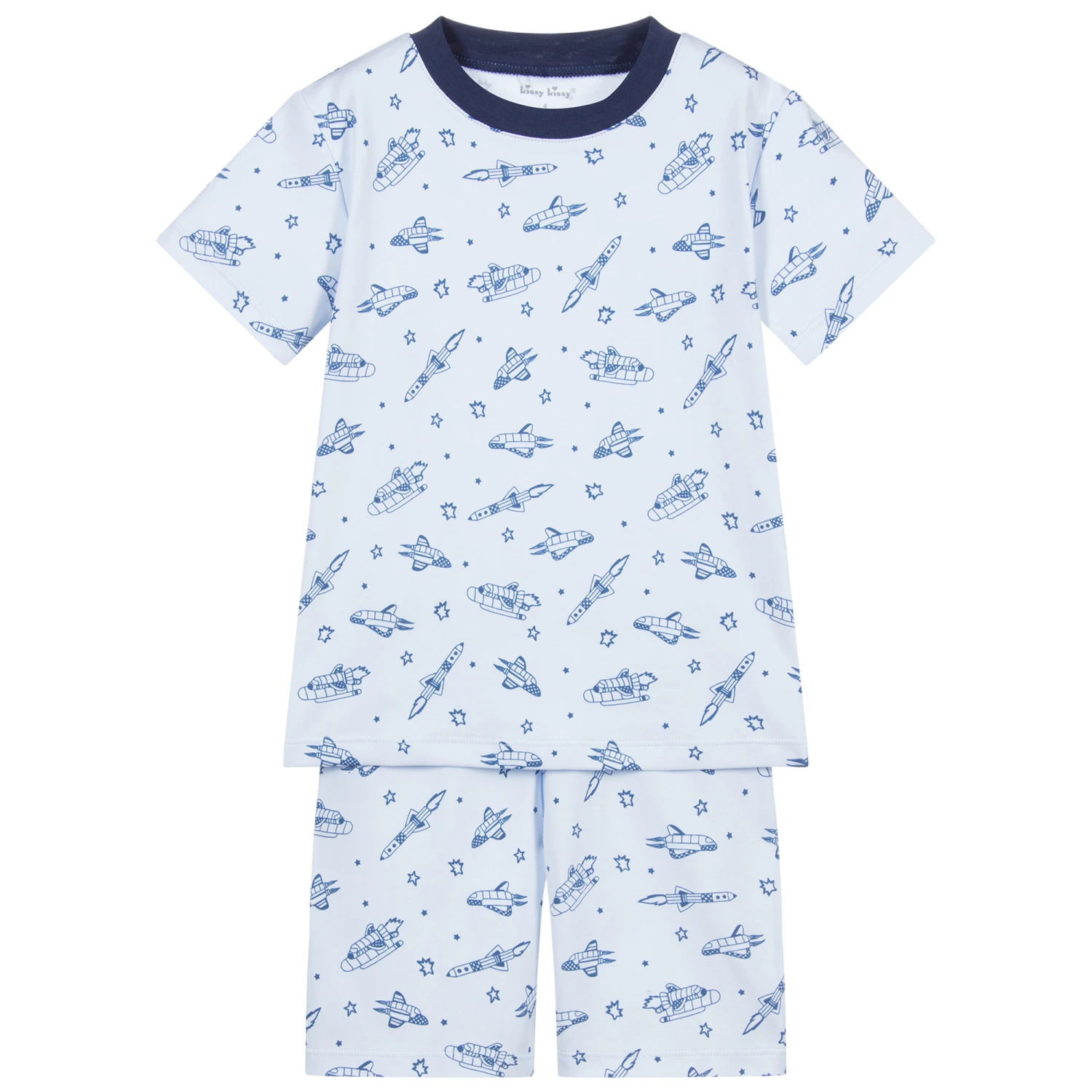 Kissy Kissy Boys Blue Pima Cotton Pyjamas 1 Kissy Kissy Boys Blue Pima Cotton Pyjamas