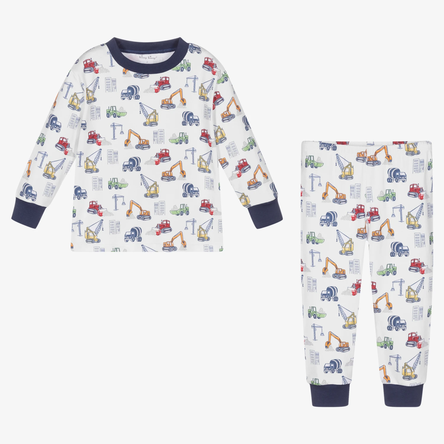 Kissy Kissy Boys White Pima Cotton Pyjamas 2 Kissy Kissy Boys White Pima Cotton Pyjamas - Image 2