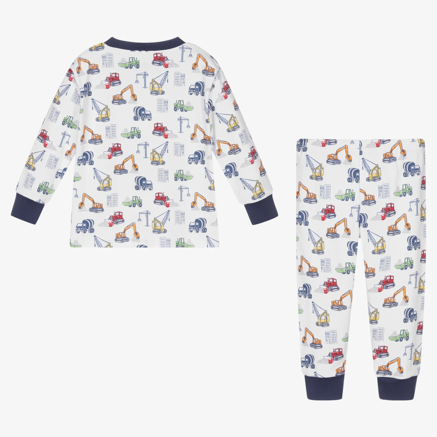 Kissy Kissy Boys White Pima Cotton Pyjamas 3 Kissy Kissy Boys White Pima Cotton Pyjamas - Image 3