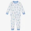 Kissy Kissy White Pima Cotton Robot Pyjamas