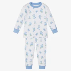Kissy Kissy White Pima Cotton Robot Pyjamas
