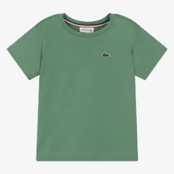Lacoste Boys Green Cotton T-Shirt
