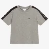 Lacoste Boys Grey Logo Tape T-Shirt