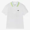 Lacoste Boys White Cotton Polo Shirt
