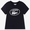 Lacoste Navy Blue Cotton Logo T-Shirt