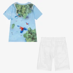 Lapin House Blue & White Cotton Shorts Set -Outlet Little Gents Set Store lapin house blue white cotton shorts set 423679 25a05e541b29f48ea7388f89d6972f560f4ea28c